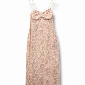 RARE 2000s Victorias Secret Snake Print Cami Maxi Dress Bodycon 36B